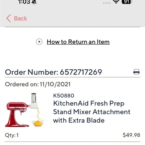 KitchenAid Red Fresh Prep Slicer/Shredder Attachment - Picture 6 of 6